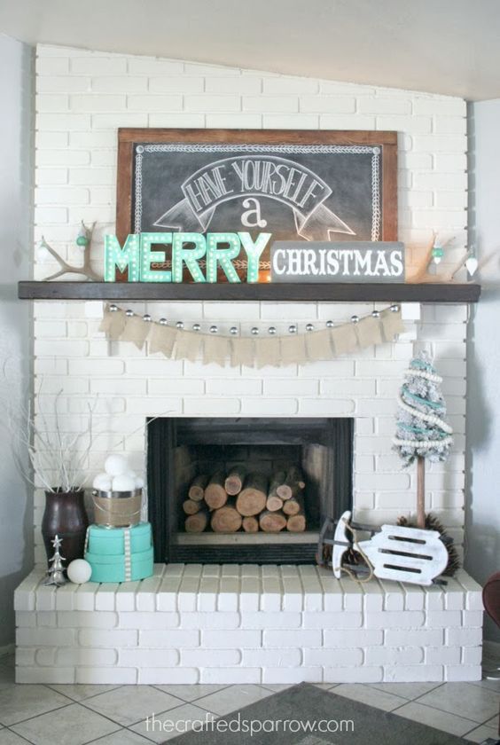 Font play christmas mantel