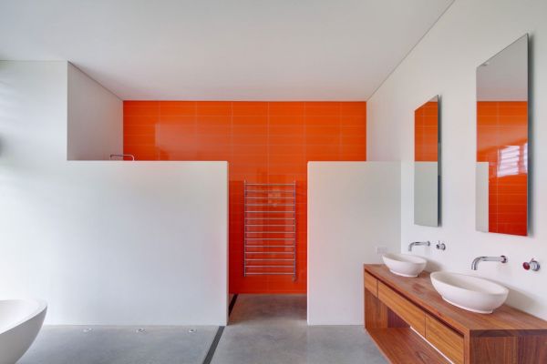 Foxground Farmhouse orange bathroom
