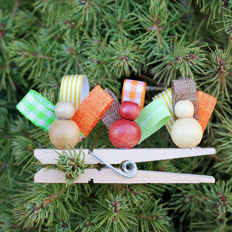 French Hens Ornament from Clothespins