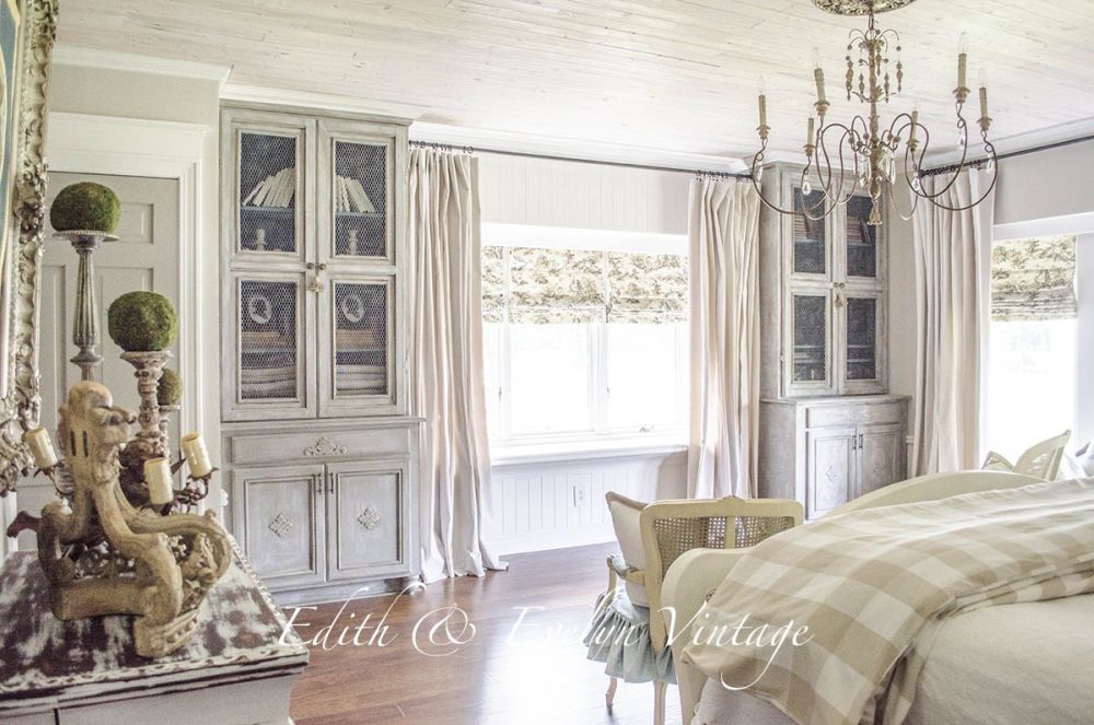 French country bedroom inspiration storage