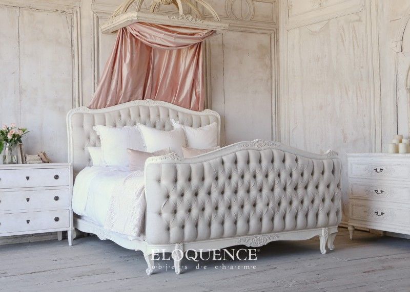 French country bedroom large headboard