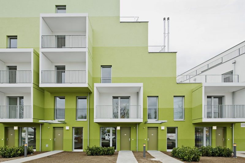 Fresh Green Facade Herzberg Public Housing