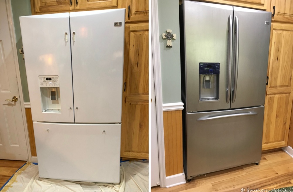 From white to silver refrigerator paint