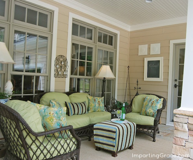 Front porch update and tips for choosing outdoor fabric