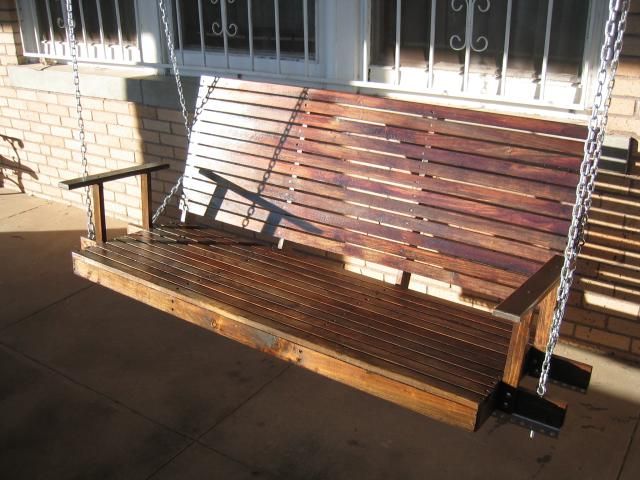 Full wood strips porch swing