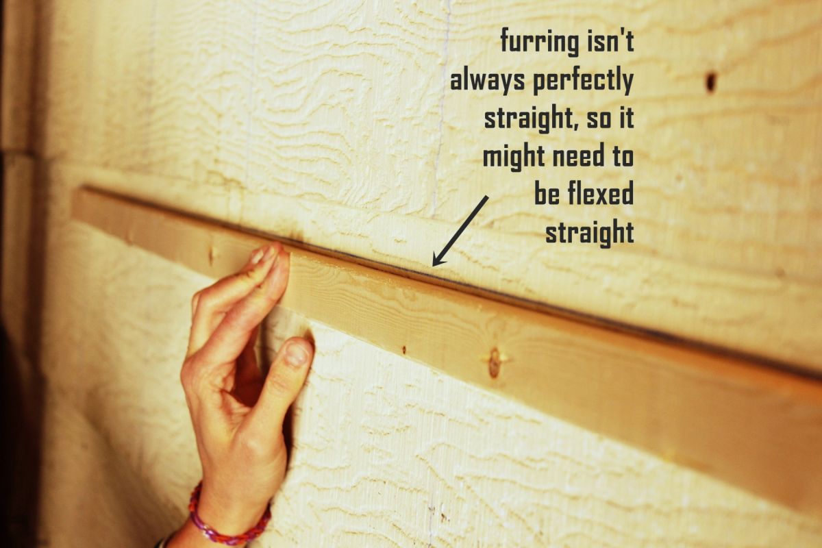 Furring strips are not necessarily straight lines