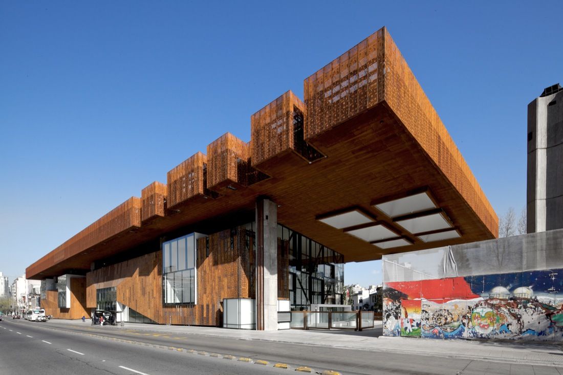 Gabriela Mistral Cultural Center Corten from Cristian Fernandez Arquitectos + Lateral Arquitectura & Diseño