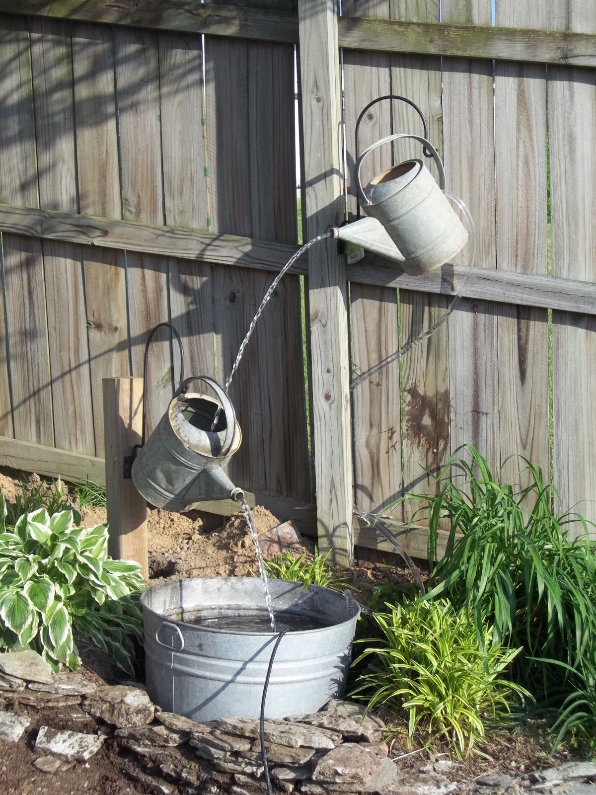 Galvanized Water feature jug