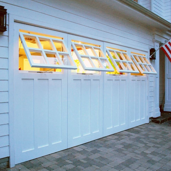 Garage Door Lined with Awning Windows