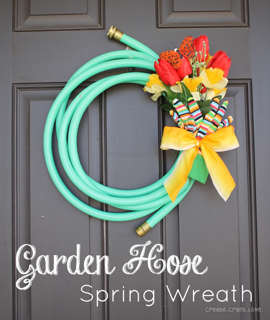 Garden hose spring wreath