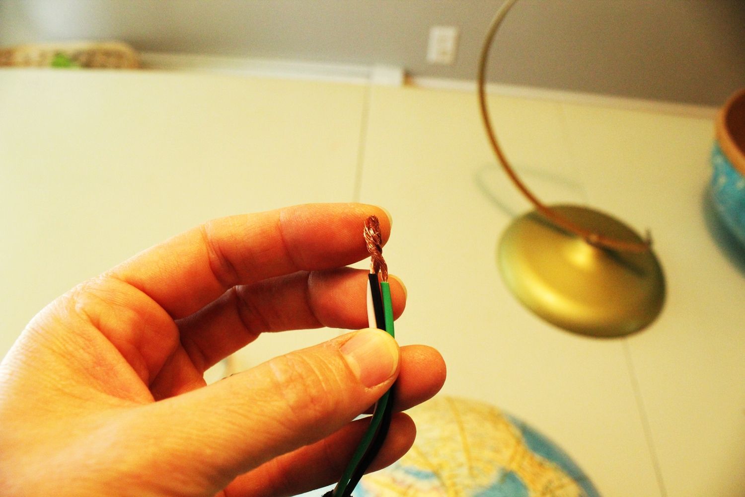 Gentle twist the cables