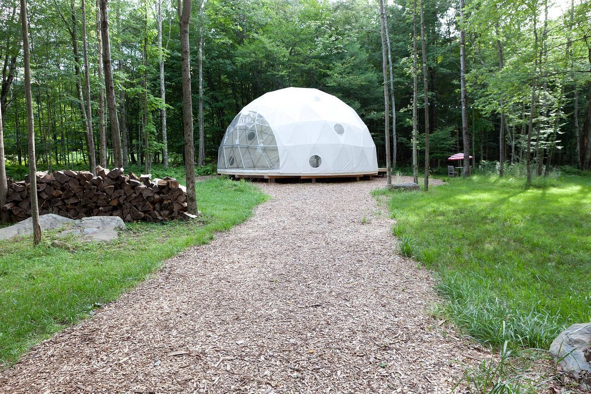 Geo Dome on Farm Upstate Catskills LAndscape