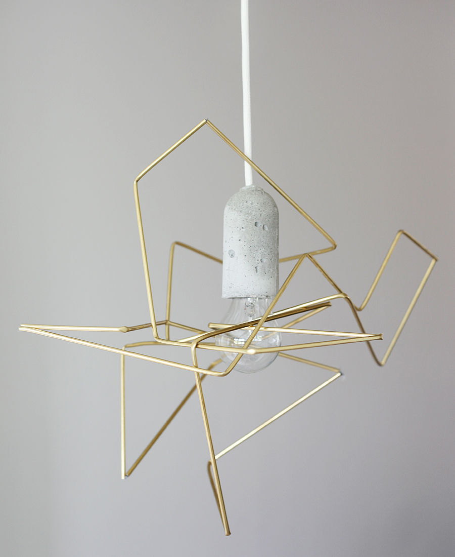 Geometric Copper Wire Lampshade