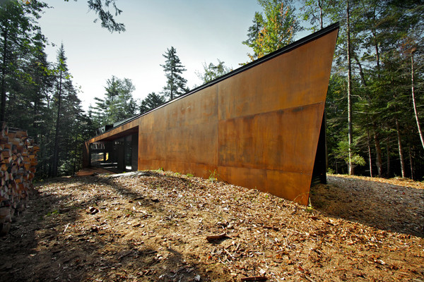 Geometric corten house