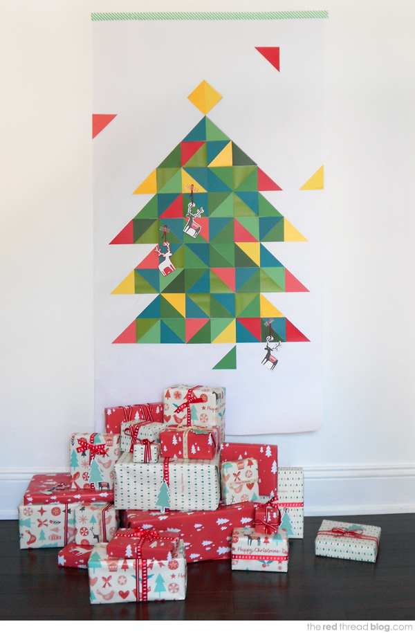 Geometric paint chimp Christmas tree