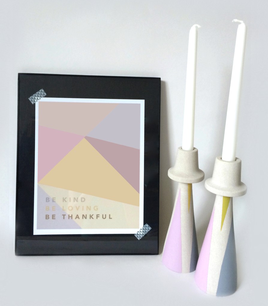 Geometric pattern candle holder