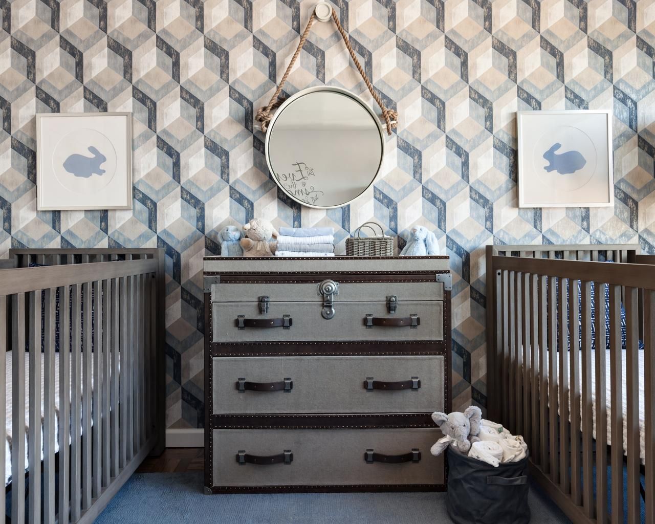 Geometric pattern for nursery wallpaper