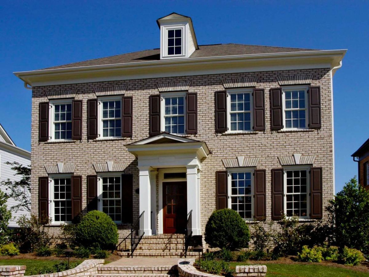 Georgian Style Homes brown Brick