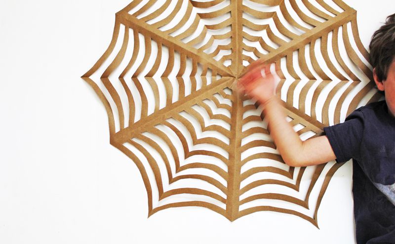 Giant Kirigami Spider Webs