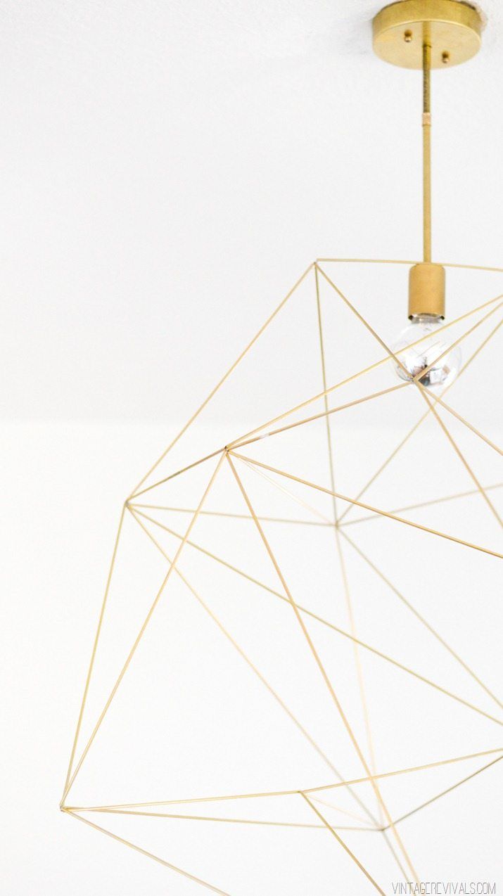 Giant geometric brass chandelier