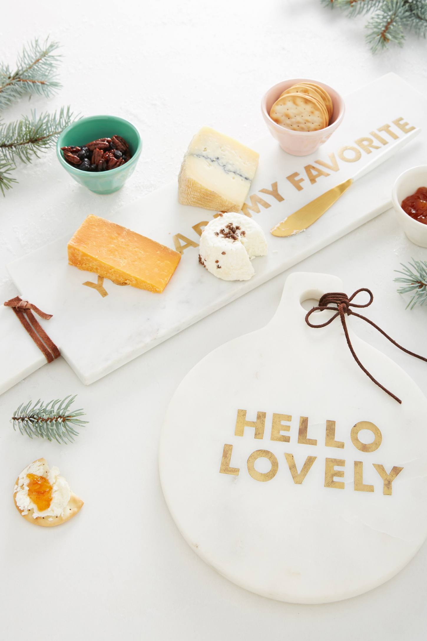 Gilded phrase cheese platter