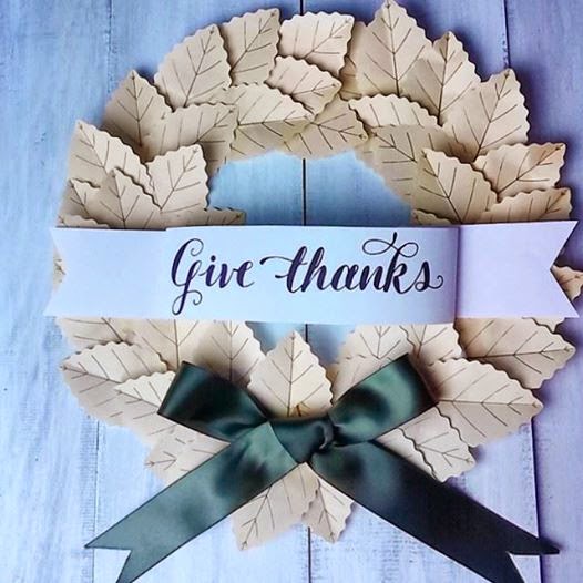 Give thanks paper wreath