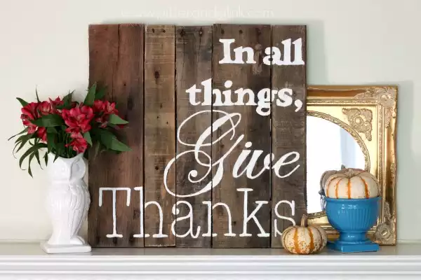 Give thanks wood pallet sign