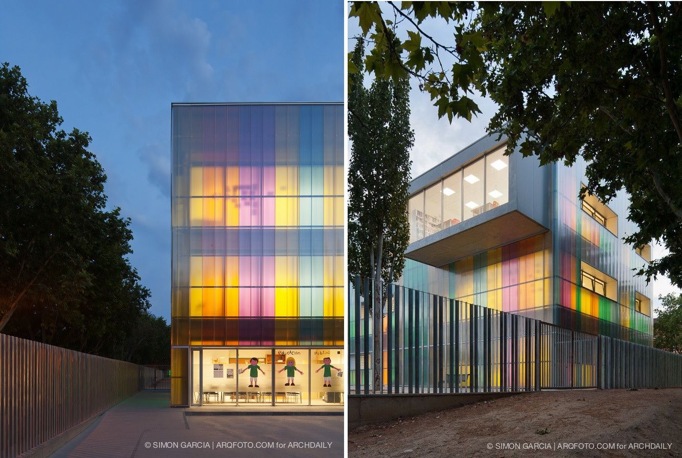 Glass Colored School in Ejea de Los Caballeros