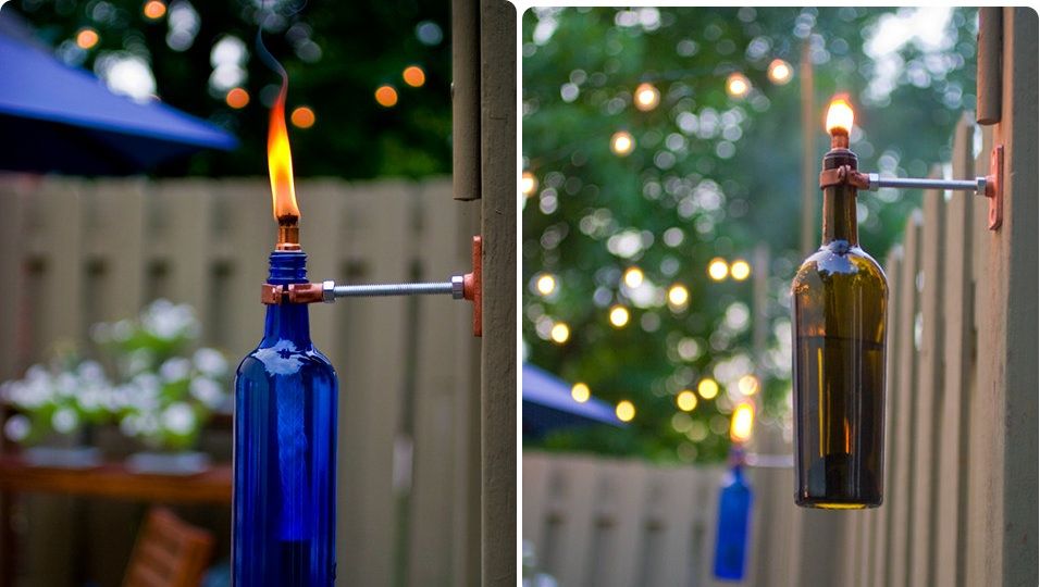 Glass bottle torch