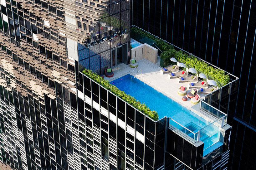 Glass pool cantilevers in Hong Kong Aedas