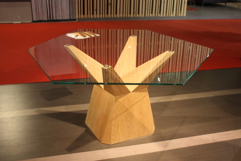 This glass topped coffee table from Brianza is a good example of the company's many natural pieces that are as much about form as they are about function.