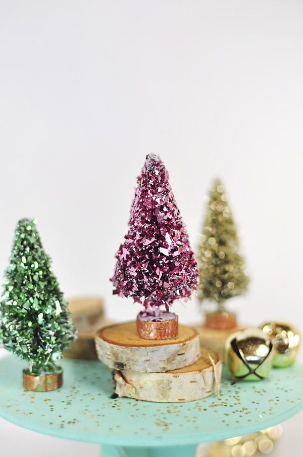 Glitter Bottle Brush Trees