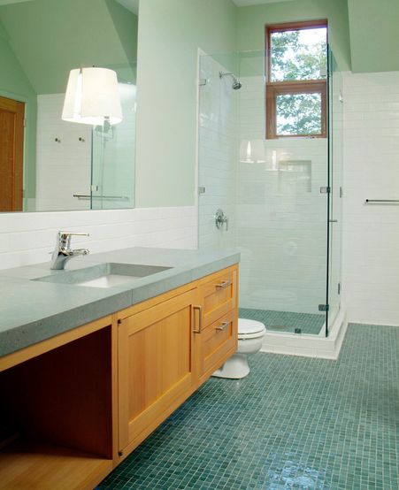 Glossy bathroom tiles