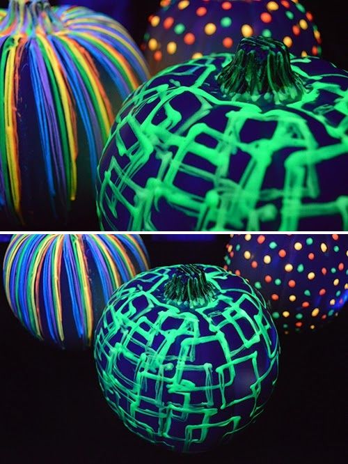 Glow in dark pumpkin painting