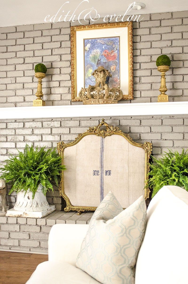 Gold DIY frame fireplace screen