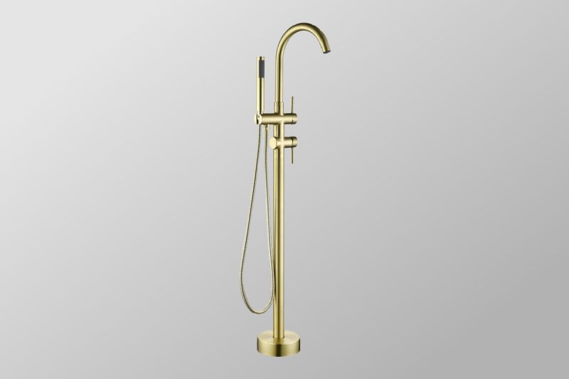 Gold Floorstanding Bathtub Faucet