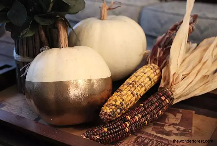 Gold dipped pumpkin