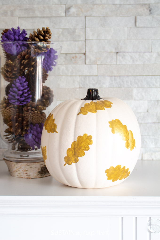 Gold leaf painted pumpkin