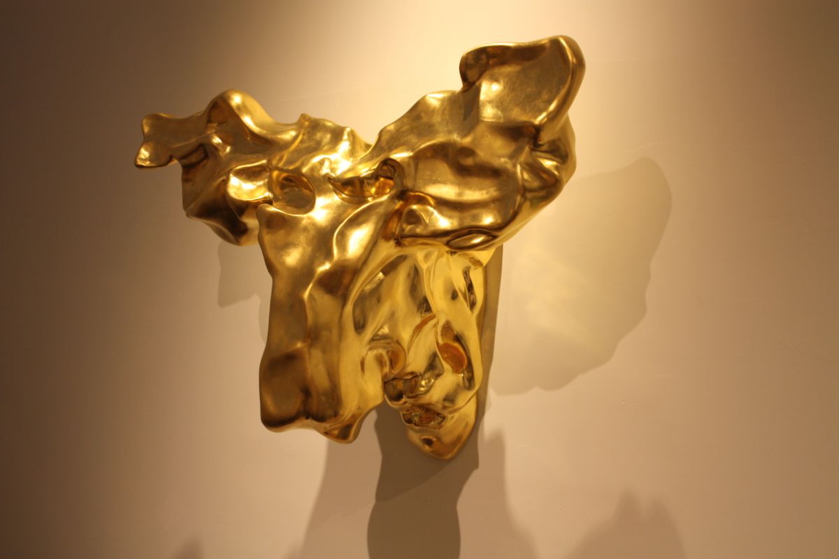 Gold moose head