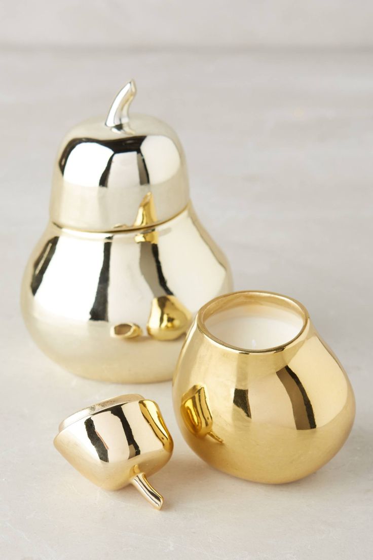 Gold pear candle