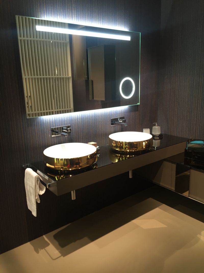 Gold wash basin and LED light Mirror