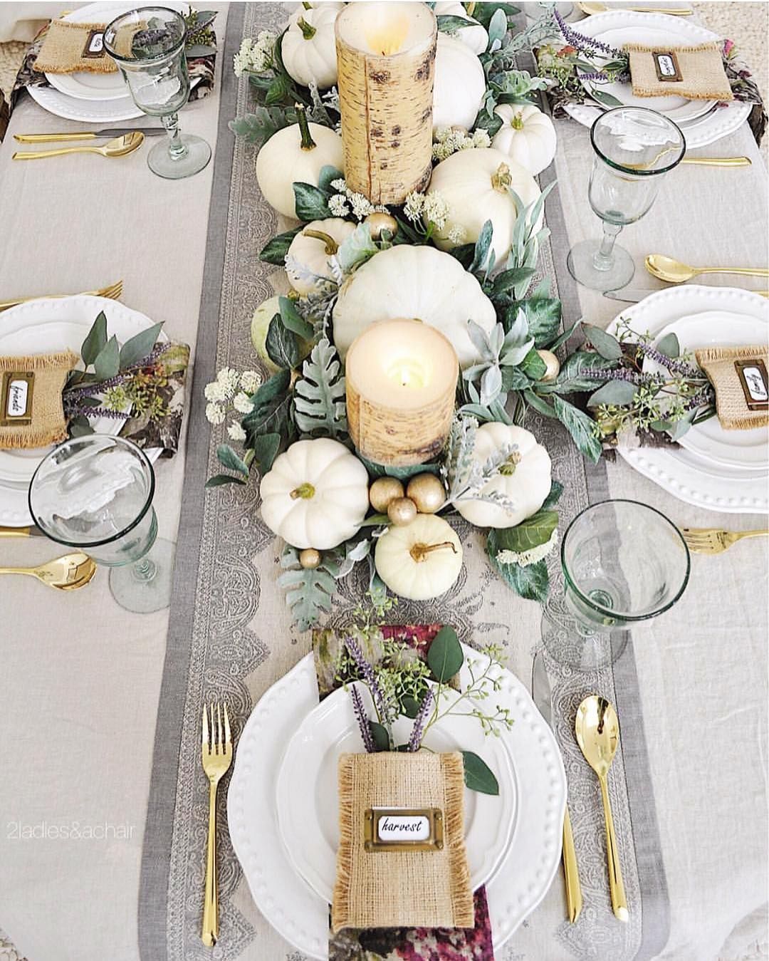 Golden accents for Thanksgiving Table