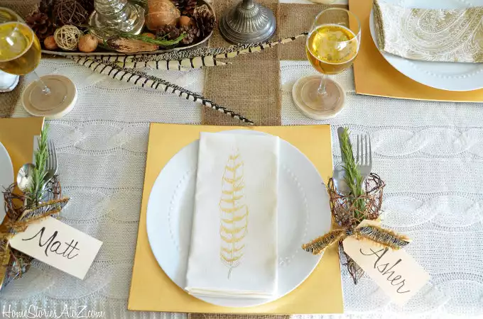 Golden and Yellow Accents for Tablescape