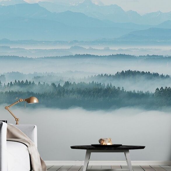 Gonzales Misty Nature Mountain Textile Texture Wall Mural