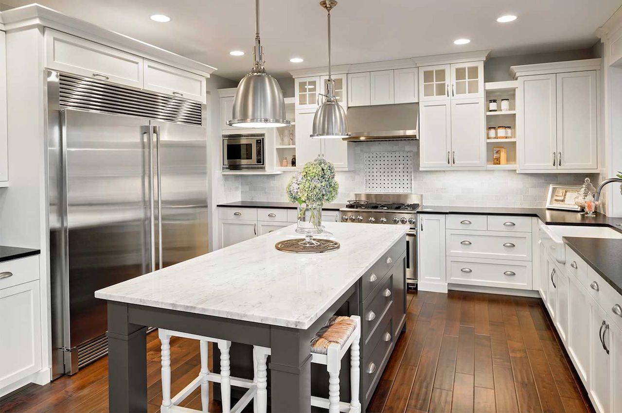 Granite countertop for kitchen island