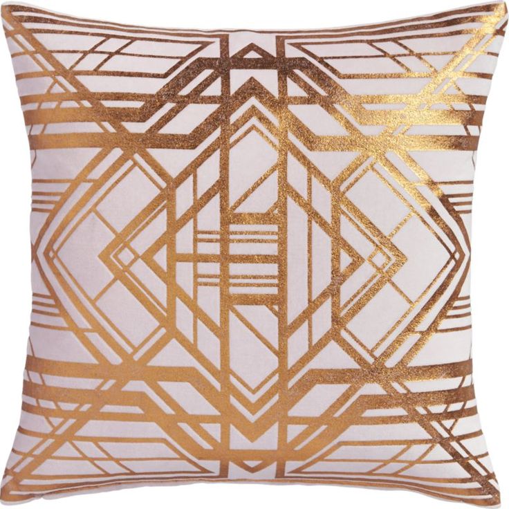 Graphic gold throw pillow