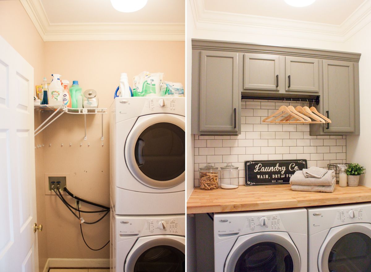 Gray laundry room update