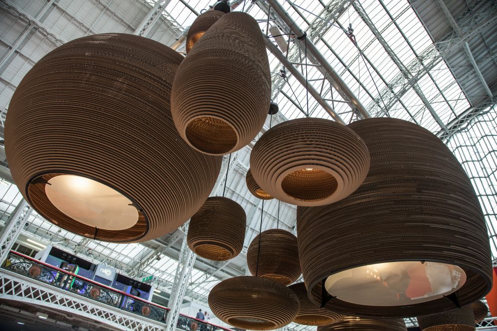 Graypants cardboard lighting fixtures