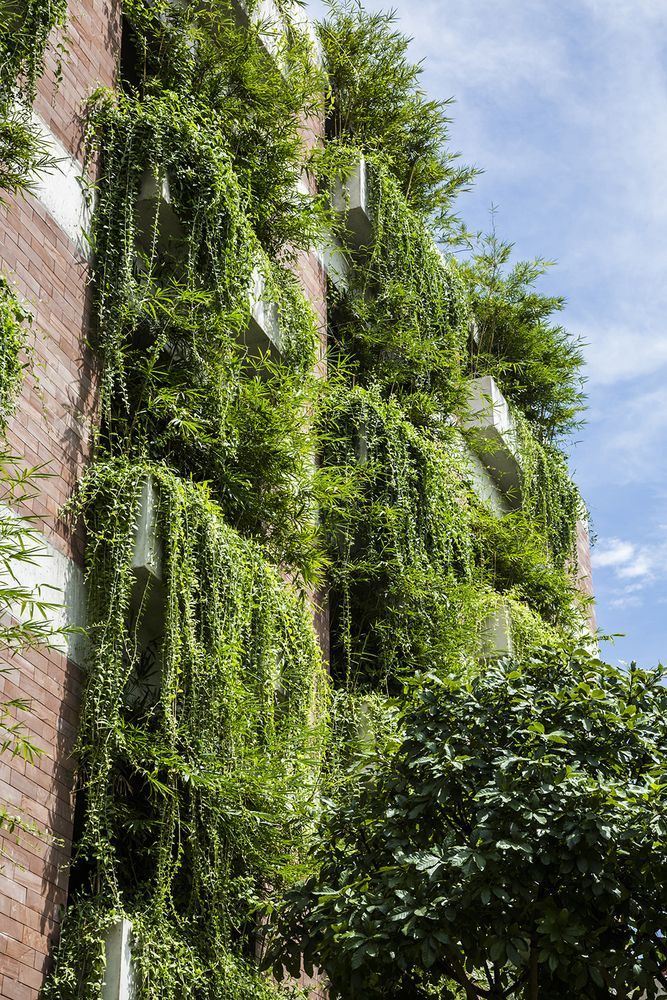 Green Exterior on Atlas Hotel Hoian by Vo Trong Nghia Architects