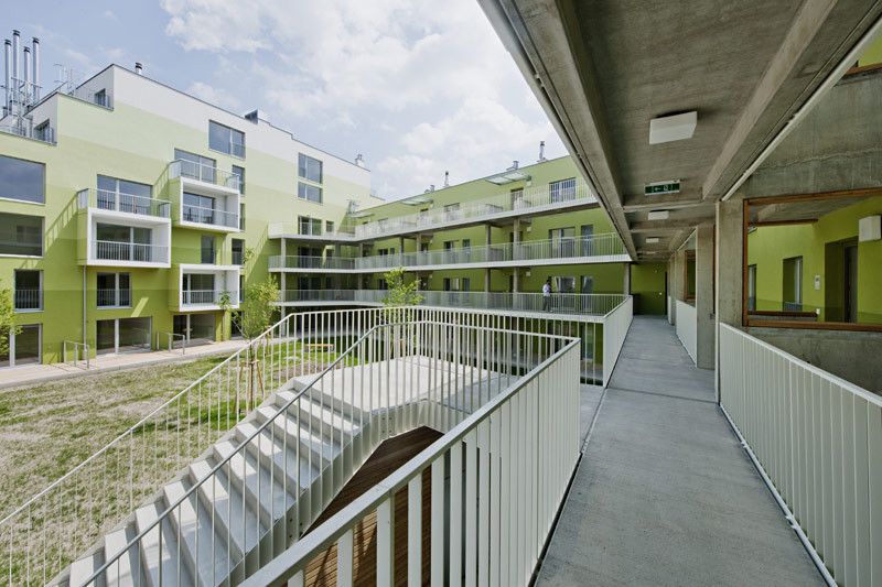 Green Facade Herzberg Public Housing Courtyard